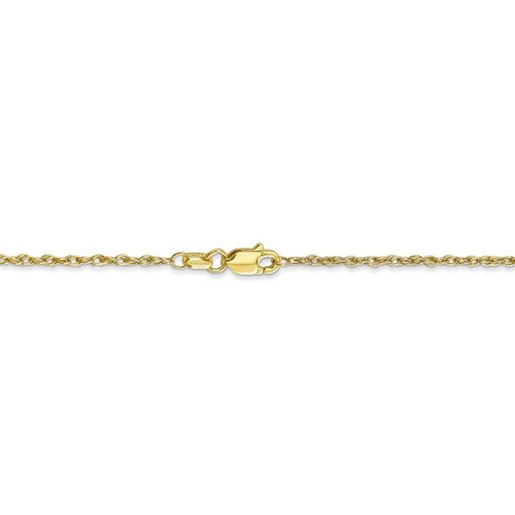 1.3mm 10k Yellow Gold Solid Baby Rope Chain Necklace, 18 Inch - Picture 4 of 8
